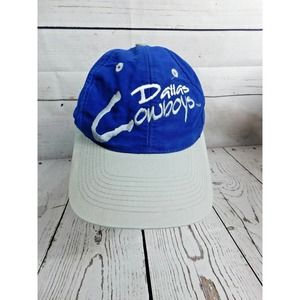 Rare Vintage Dallas Cowboys Logo7 Classic Snapback Hat Blue White Gray